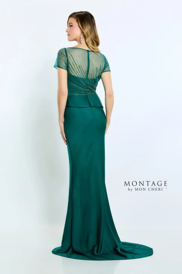Montage by Mon Cheri M500 Tulle Crepe Short Sleeves Dress