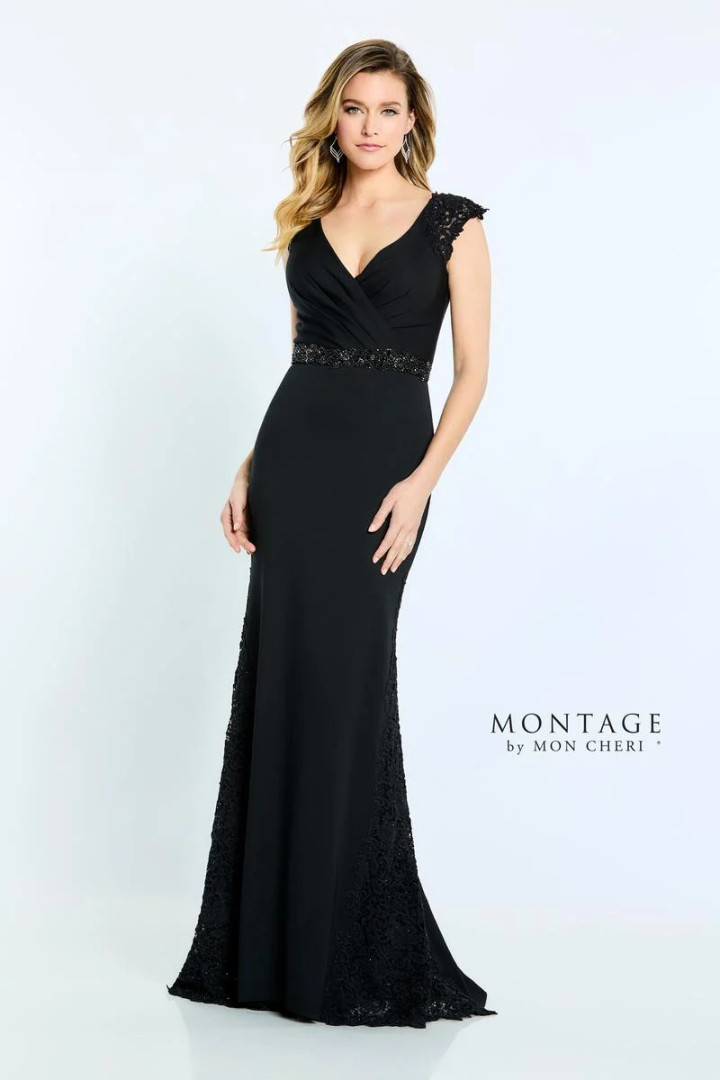 Montage by Mon Cheri M504 Heavy Stretch Jersey Lace Dress