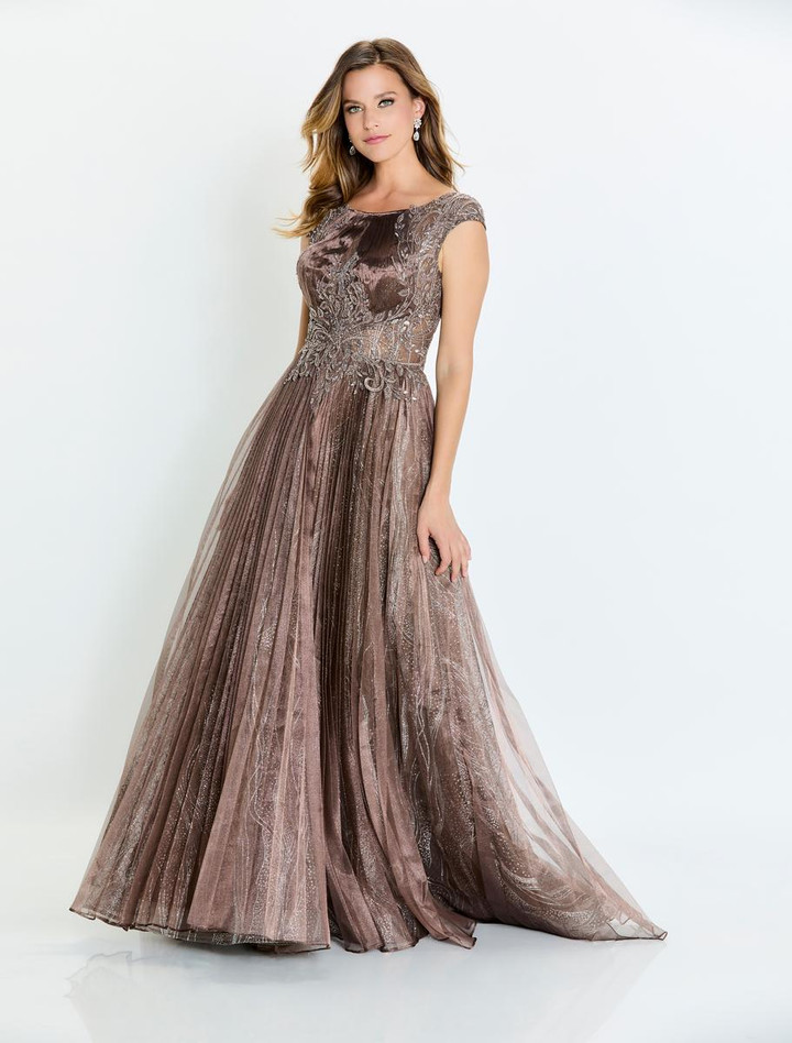 Montage by Mon Cheri M515 Lace Novelty Organza Long Dress