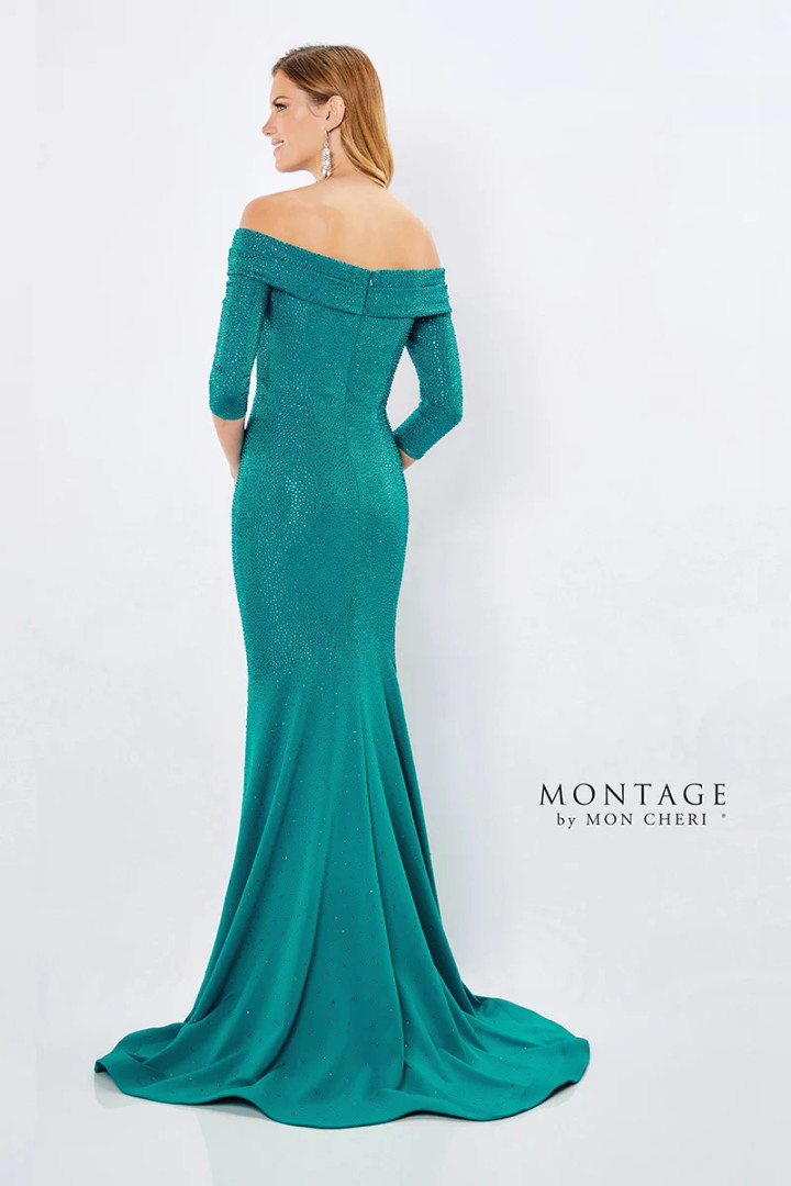 Montage by Mon Cheri 221970S Heavy Jersey Stone Accent Dress