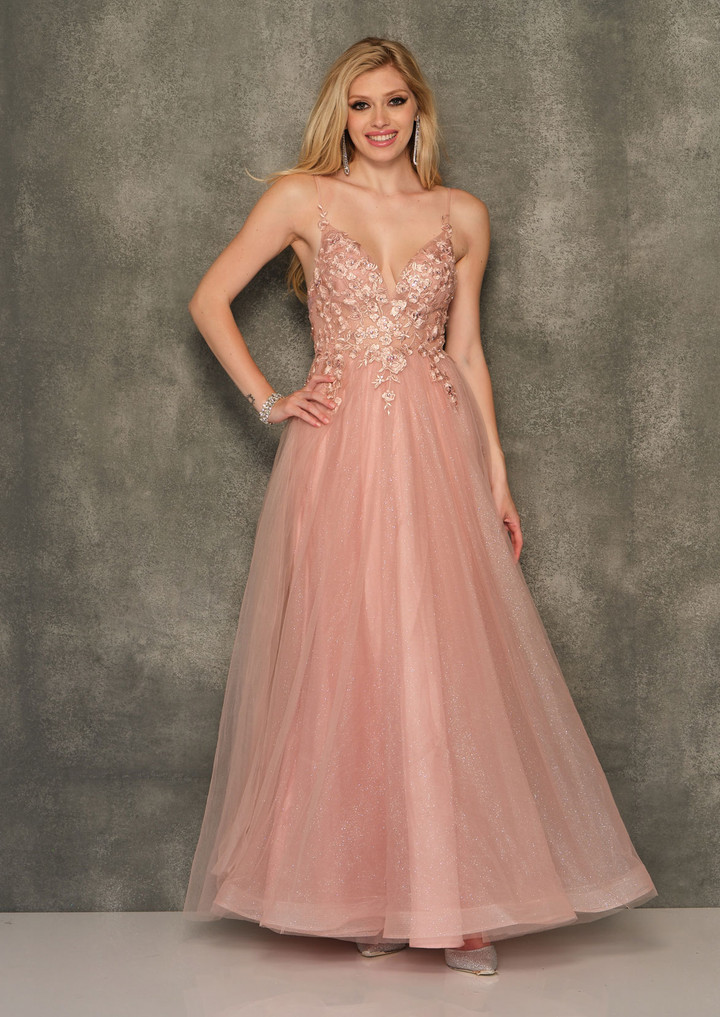 Dave and Johnny 11020 Sleeveless V-neck Slim-fit Prom Dress