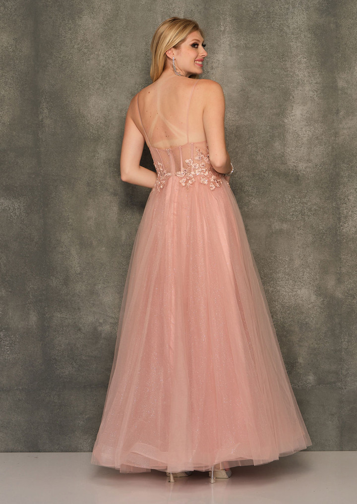 Dave and Johnny 11020 Sleeveless V-neck Slim-fit Prom Dress