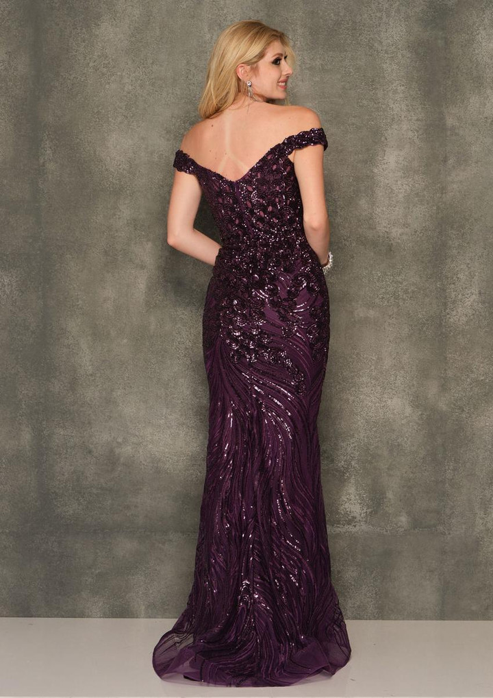 Dave and Johnny 11002 Off Shoulder Deep V-neck Prom Dress