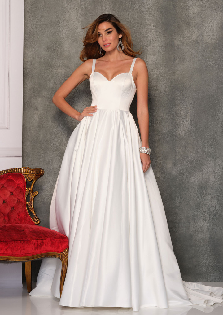 Dave and Johnny 10653 V-Neck Sleeveless Long Bridal Gown