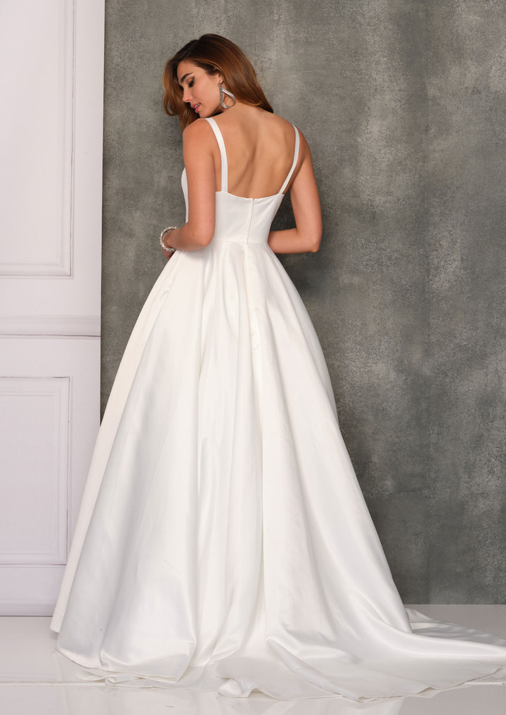 Dave and Johnny 10653 V-Neck Sleeveless Long Bridal Gown