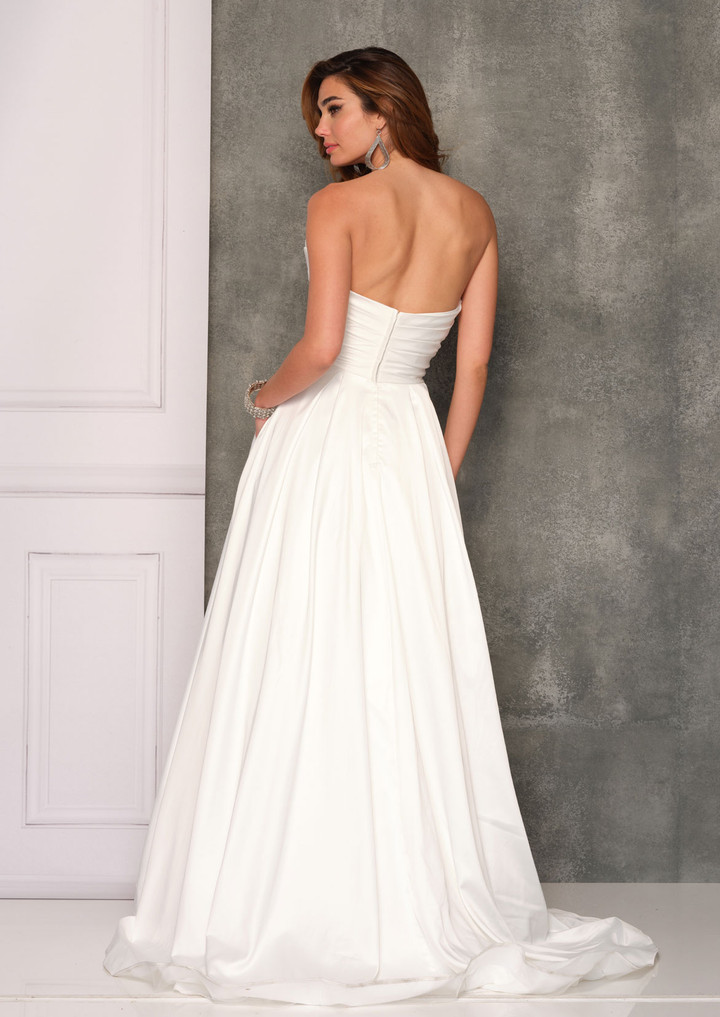 Dave and Johnny 10718 Sweetheart Neck Strapless Bridal Gown
