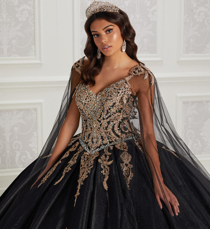 Princesa by Ariana Vara PR22141Cape Embroidered Lace Gown