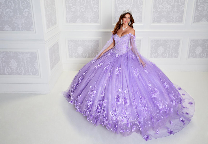 Princesa by Ariana Vara PR22021 Glitter Tulle Beading Gown