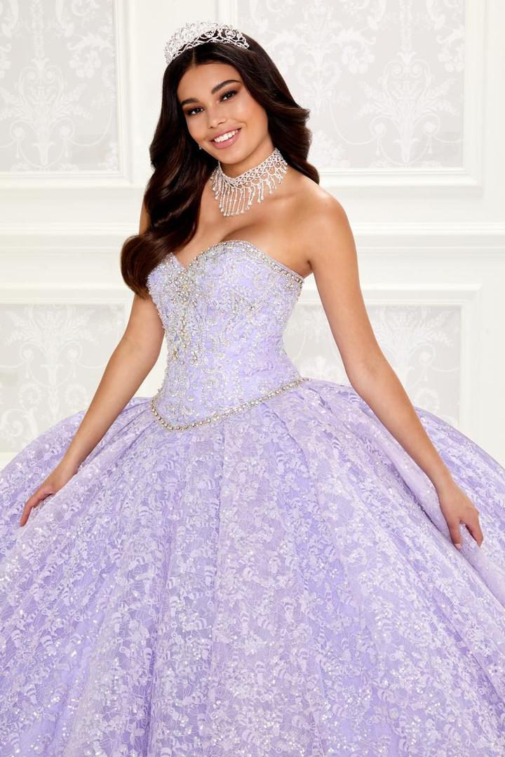 Princesa by Ariana Vara PR22022 Novelty Allover Lace Gown