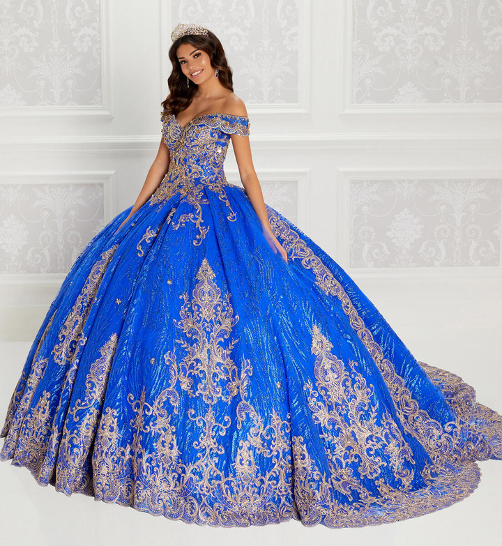 Princesa by Ariana Vara PR22148 Cracked Ice Embroidery Gown
