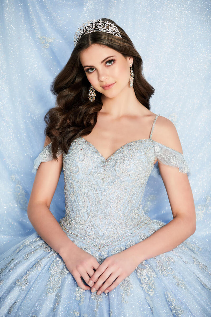 Princesa by Ariana Vara PR22032 Novelty Glitter Tulle Gown