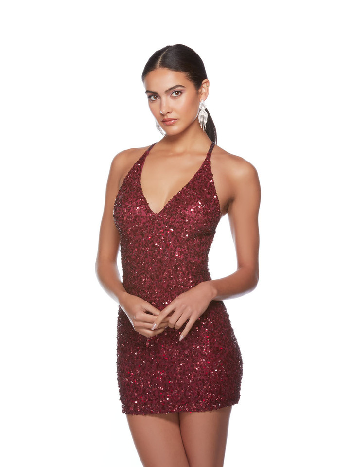 Alyce Paris 84001 Hand Beaded Sleeveless V-Neck Short Dress