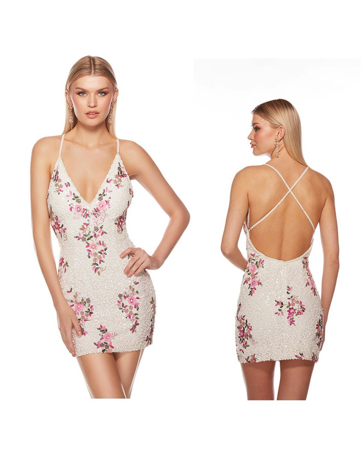 Alyce Paris 84004 Hand Beaded Sleeveless V-Neck Short Dress