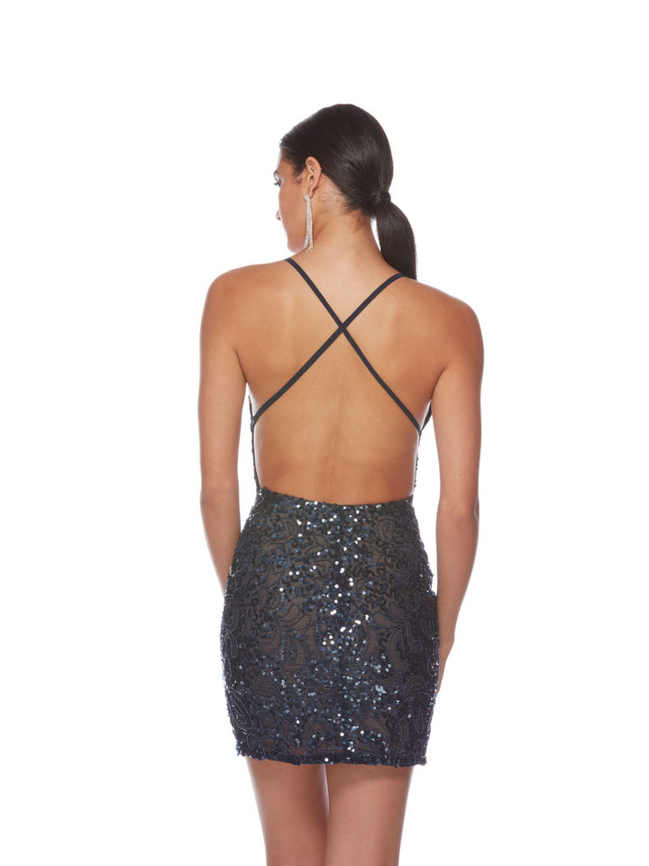 Alyce Paris 84009 Hand Beaded Sleeveless V-Neck Short Dress