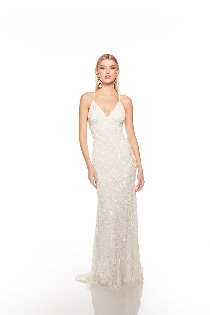 Alyce Paris 88006 Hand Beaded Deep V-Neck Sleeveless Dress