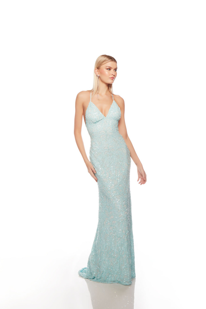 Alyce Paris 88009 Hand Beaded Deep V-Neck Sleeveless Dress