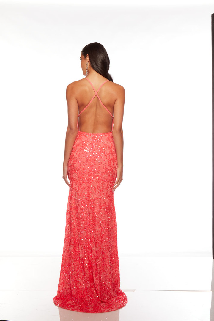 Alyce Paris 88009 Hand Beaded Deep V-Neck Sleeveless Dress