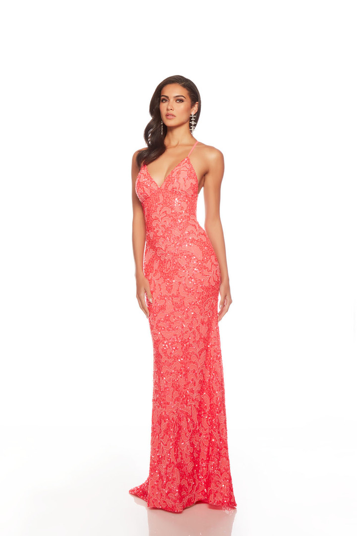 Alyce Paris 88009 Hand Beaded Deep V-Neck Sleeveless Dress