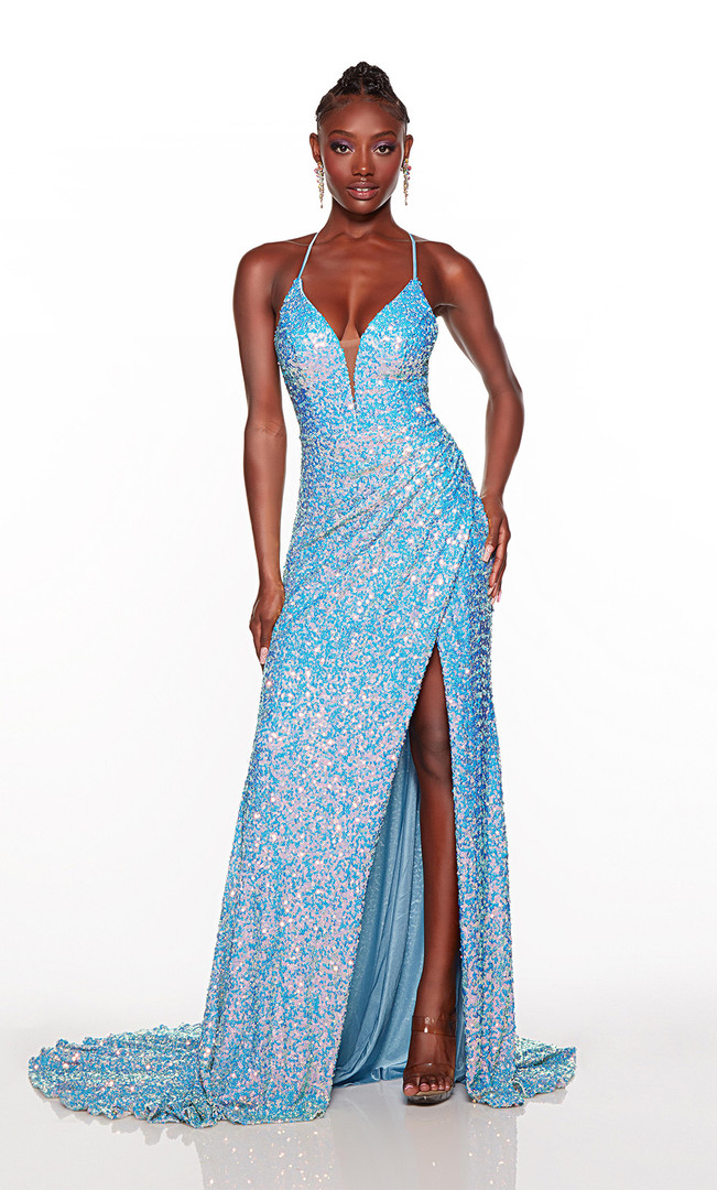 Alyce Paris 61387 Sequin Plunging Neck Sleeveless Prom Dress