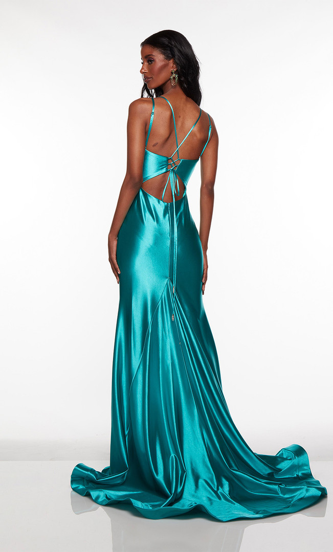 Alyce Paris 61436 Stretch Satin V-Neck Sleeveless Prom Dress
