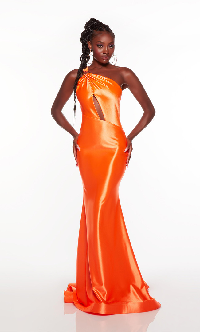 Alyce Paris 61441 Stretch Satin One Shoulder Long Prom Dress