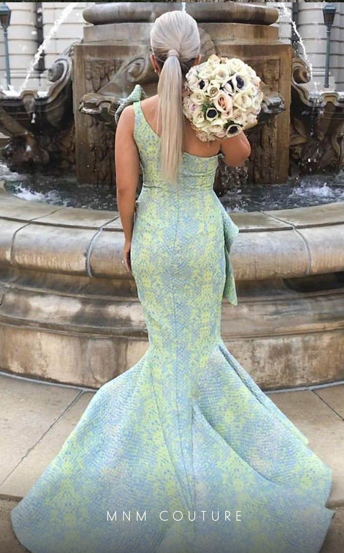 MNM Couture 2425 Asymmetric Sweetheart Neck Mermaid Dress