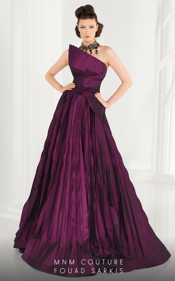 MNM Couture 2558 Taffeta Strapless Sleeveless Long Ball Gown