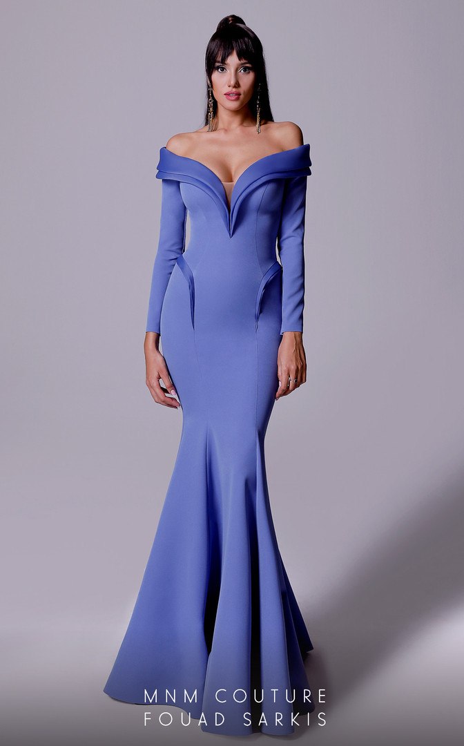 MNM Couture 2711 Sweetheart Neck Off Shoulder Long Dress