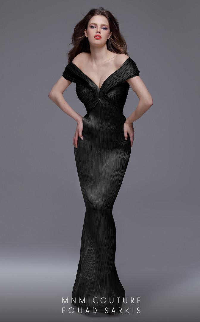 MNM Couture 2729 Organza Sweetheart Neck Off Shoulder Dress