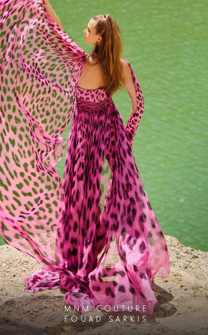 MNM Couture 2750 Chiffon Sleeveless Halter Neck Jumpsuit