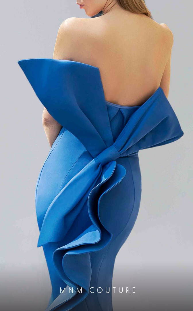 MNM Couture N0145 Crepe Off Shoulder Strapless Fitted Dress