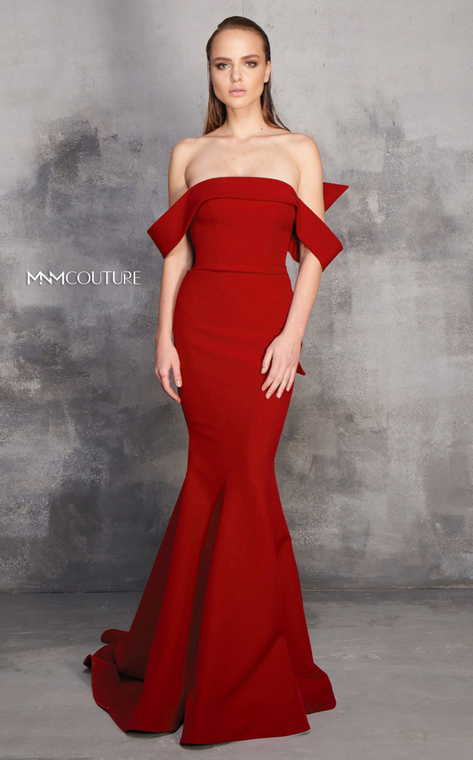 MNM Couture N0145 Crepe Off Shoulder Strapless Fitted Dress