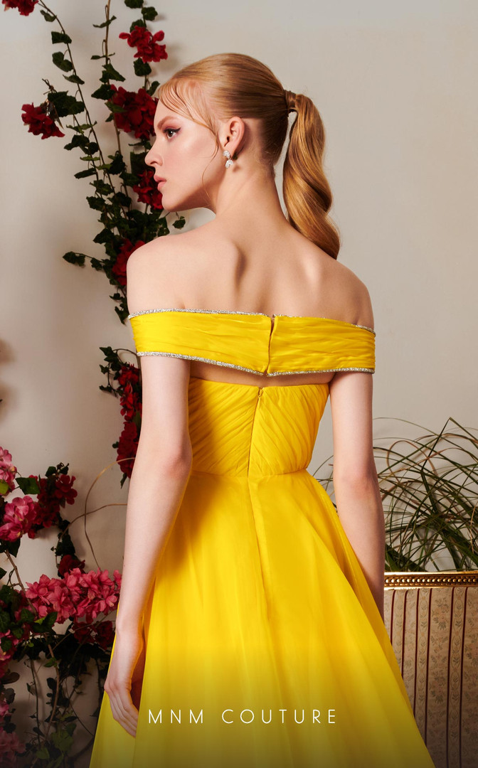 MNM Couture N0484 Tulle Off Shoulder Sleeveless A-line Dress