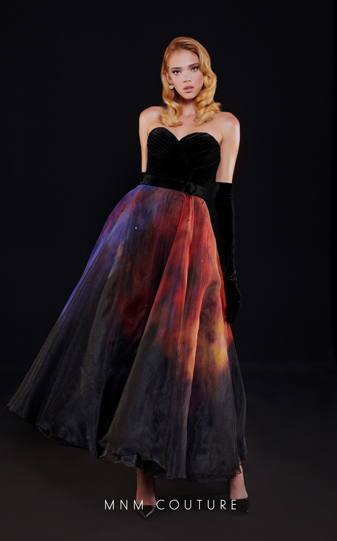 MNM Couture N0517 Velvet Strapless Sweetheart Neck Dress