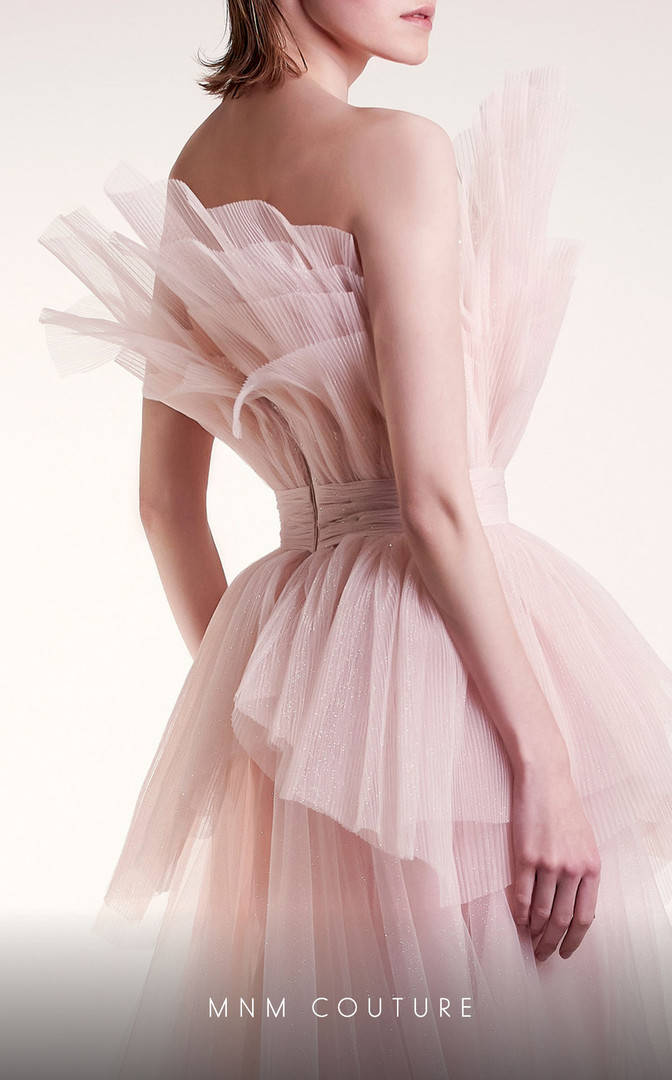 MNM Couture G1435 Organza Strapless Sleeveless Long Dress