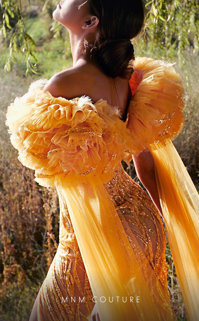 MNM Couture K3934 Ruffle Sleeves Sweetheart Neck Long Dress