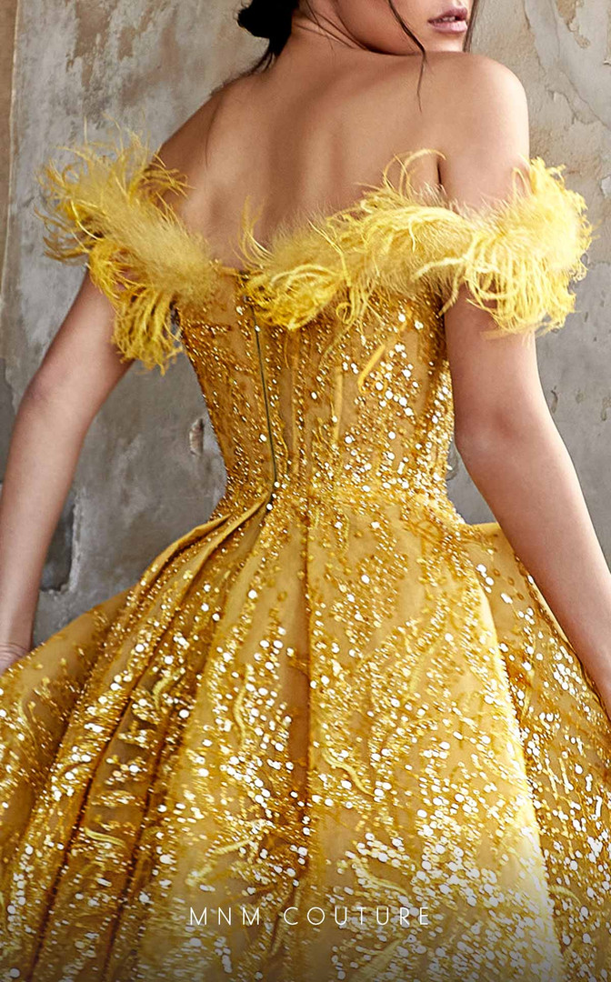 MNM Couture K3942 Tulle Embroidery Strapless Fitted Dress