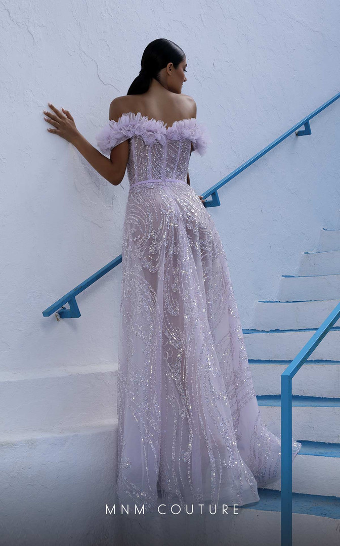 MNM Couture K4005 Beaded Off Shoulder Strapless Long Dress