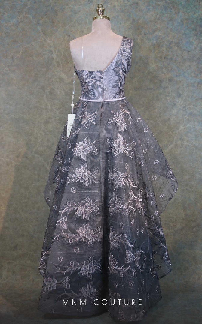 MNM Couture V6418 One Shoulder Sleeveless Long Evening Gown