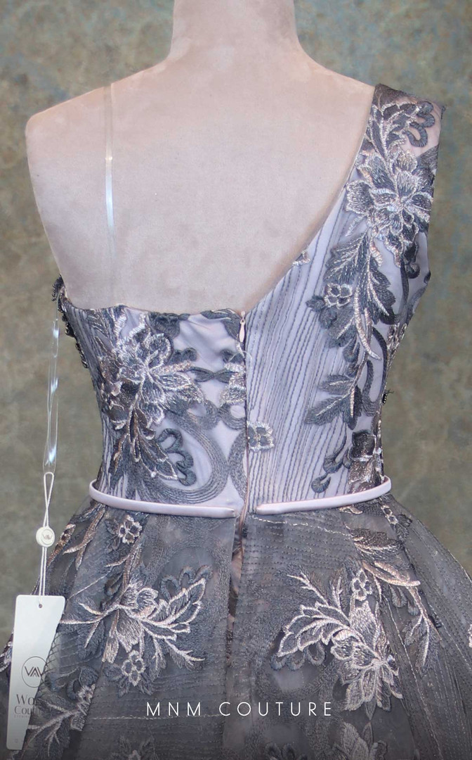 MNM Couture V6418 One Shoulder Sleeveless Long Evening Gown