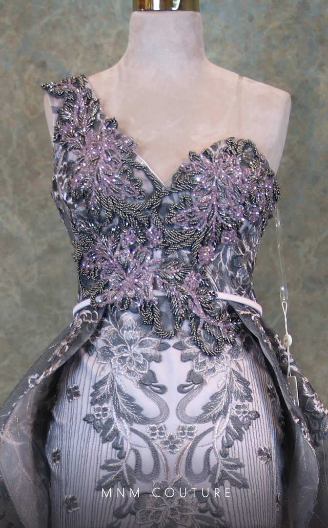 MNM Couture V6418 One Shoulder Sleeveless Long Evening Gown