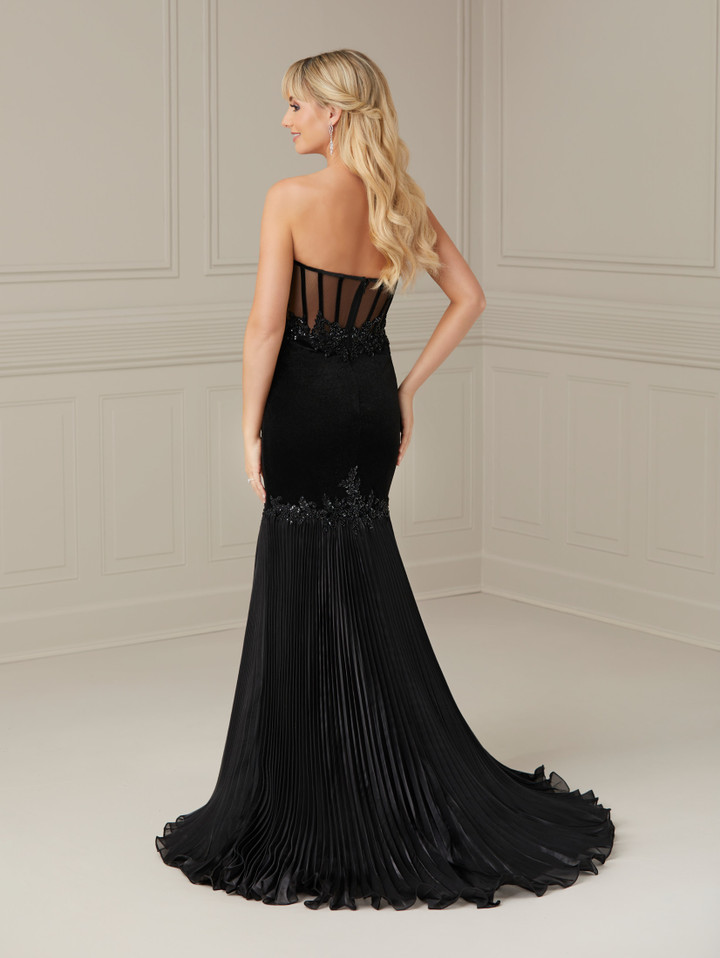 House of Wu 17118 Velvet Organza Tulle Off Shoulder Dress