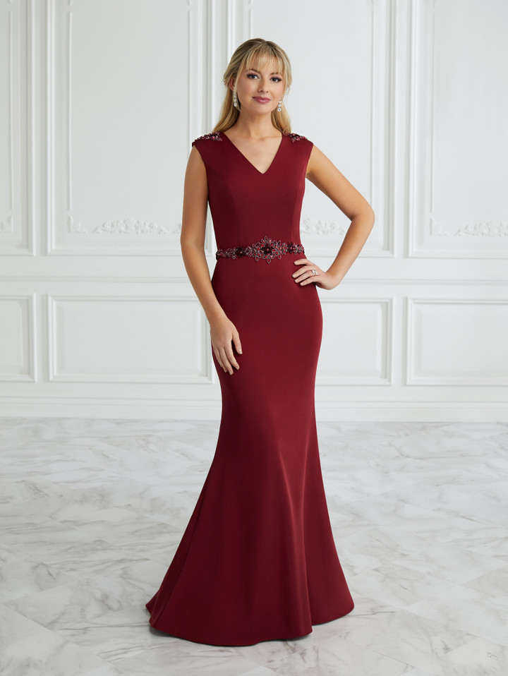 House of Wu 17076 Stretch Satin V-neck Sleeveless Long Dress