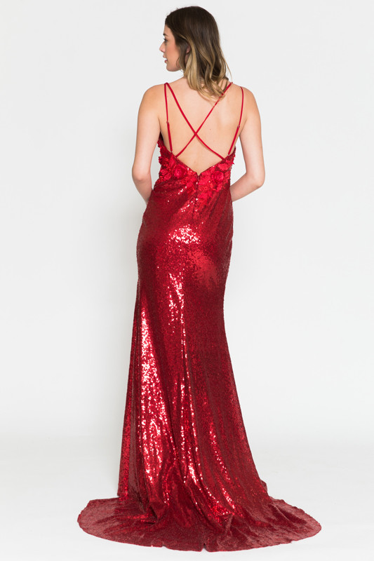 Amelia Couture 5020 Jersey Sequins Sleeveless Long Dress