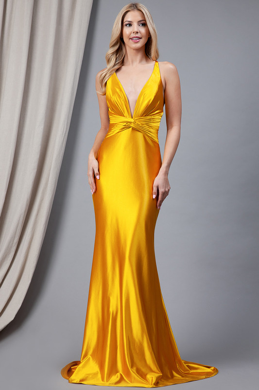 Amelia Couture 5039 Jersey Deep V-Neck Sleeveless Long Dress