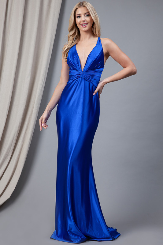 Amelia Couture 5039 Jersey Deep V-Neck Sleeveless Long Dress