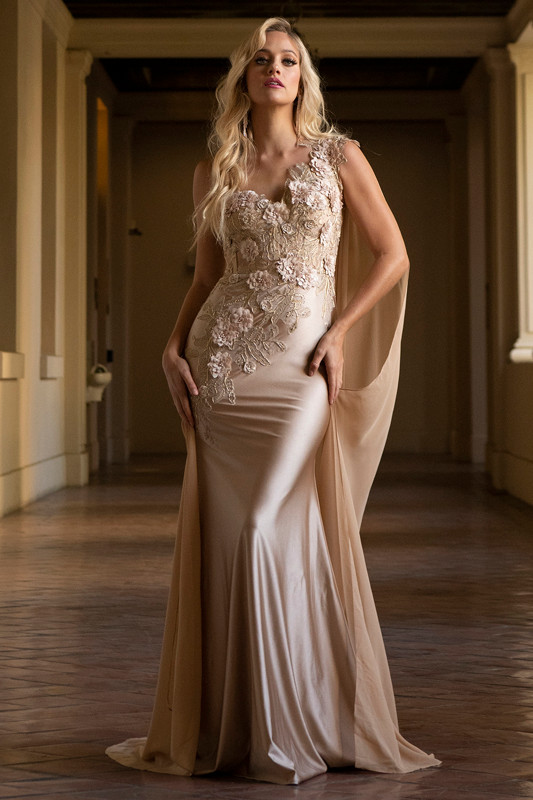 Amelia Couture 388 Embellishments Sleeveless Long Dress