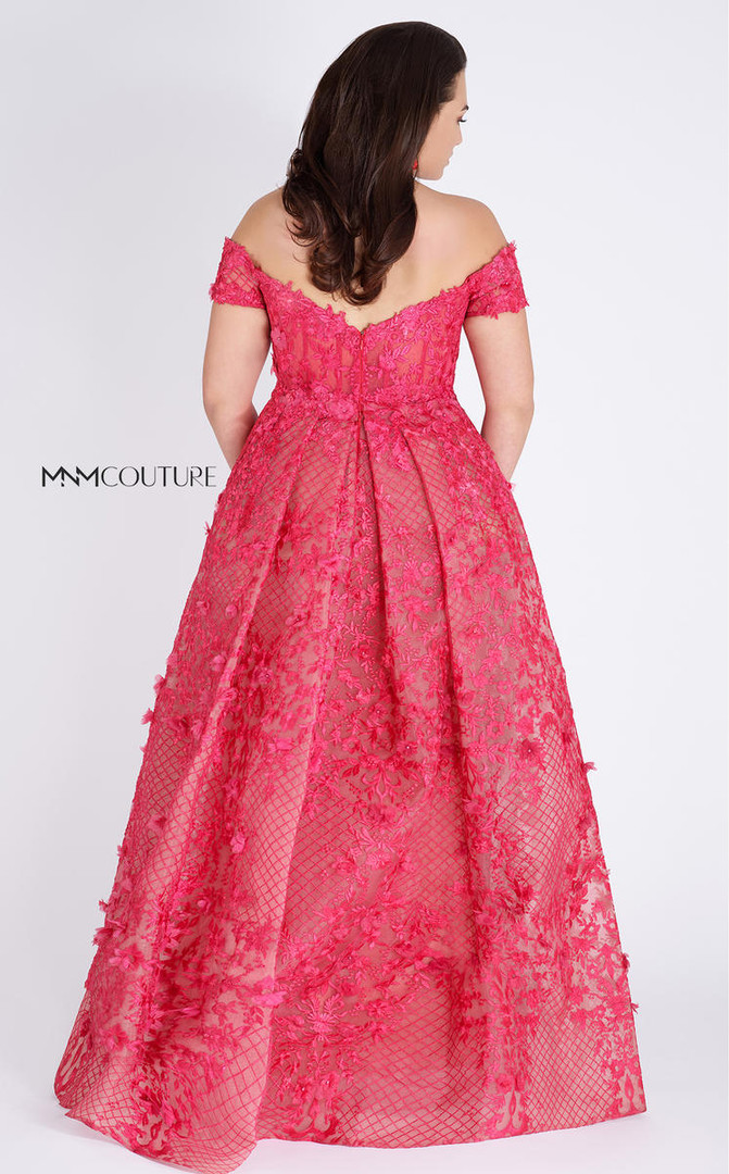 MNM Couture K3496 Beaded Floral Pattern Embellished Dress