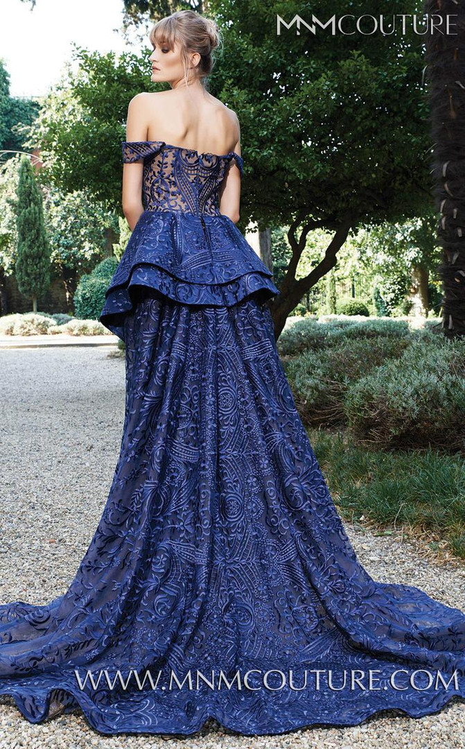 MNM Couture N0134 Off Shoulder Sweetheart Neck Long Dress