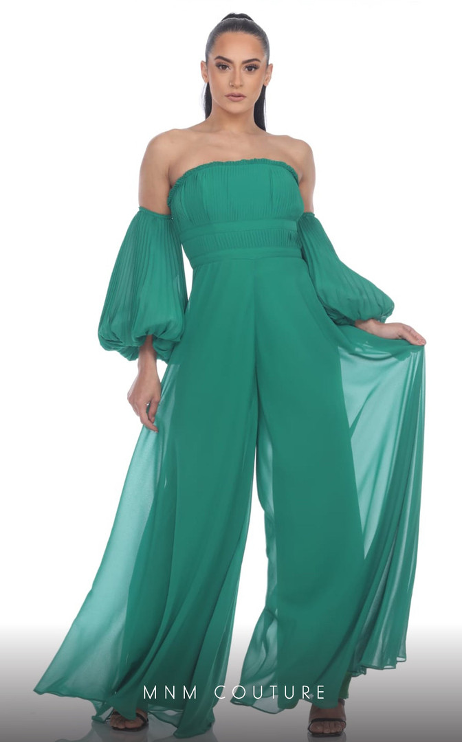 MNM Couture R07509 Off Shoulder Neck Long Evening Dress